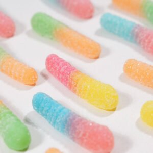Yicaiduo Caterpillar Sour Gummy Candy, sour sugar coated, chewy fruity gummy candy wholesale