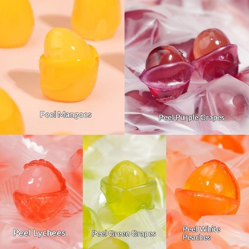 Yicaiduo Peeling Gummy Candy - Fun peelable fruit shaped soft candy, flavors & packaging customizable