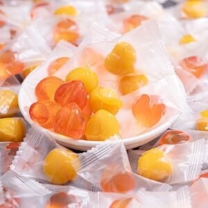 Peach Peelable Gummy 3D Fruit Shape Details