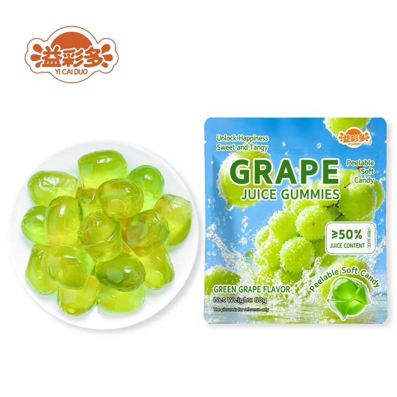 Refreshing Green Grape Flavor – Interactive Peeling Fun.