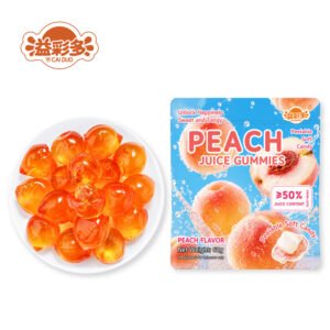 Peelable juicy peach gummy candy