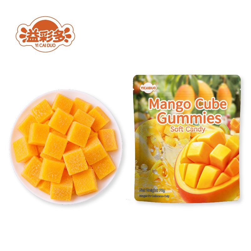 Experience a burst of sunshine with our golden mango gummy squares. Perfectly chewy and irresistibly fruity!