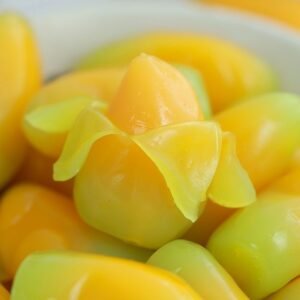 Green Mango Peelable Gummy Texture and Packaging Details