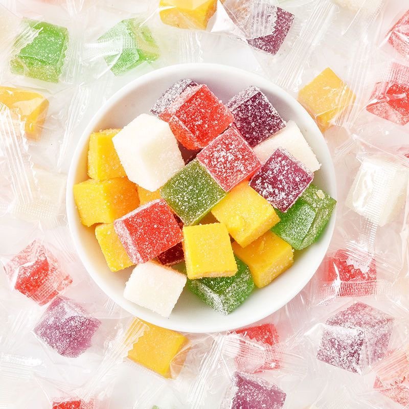 Wholesale Bulk Fruit-Flavored Cube Gummies | Chewy Fruit Cube Candy Manufacturer